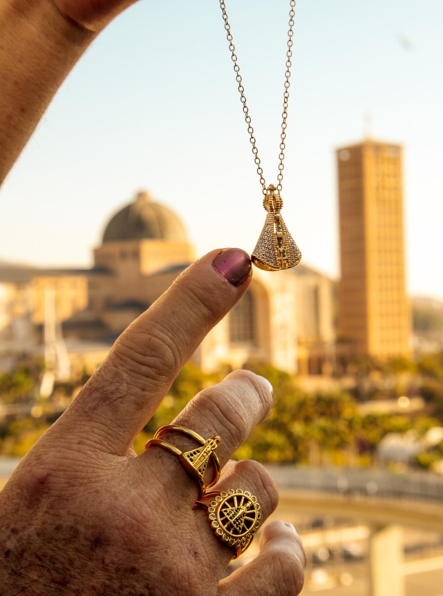 Colar Nossa Senhora Aparecida Folheado a ouro